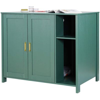 VEVOR - Cat Enclosure, 41.3 in Self Cleaning Litter Box Cabinet, with Drawer & Detachable Divider - Dark Green VEVOR - Cat Enclosure, 41.3 in Self Cleaning Litter Box Cabinet, with Drawer & Detachable Divider - Dark Green
