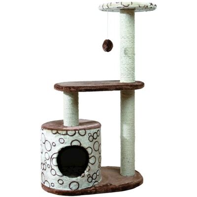 TRIXIE - Casta Plush & Sisal 3-Level Cat Tree with Scratching Posts & Condo - Brown TRIXIE - Casta Plush & Sisal 3-Level Cat Tree with Scratching Posts & Condo - Brown