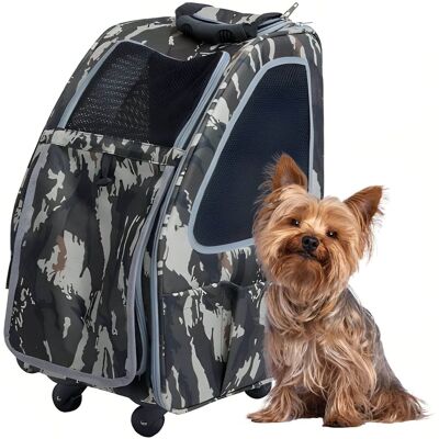 Petique - 5-in-1 Ventilated Carrier Bag for Small Pets - Army Camo Petique - 5-in-1 Ventilated Carrier Bag for Small Pets - Army Camo
