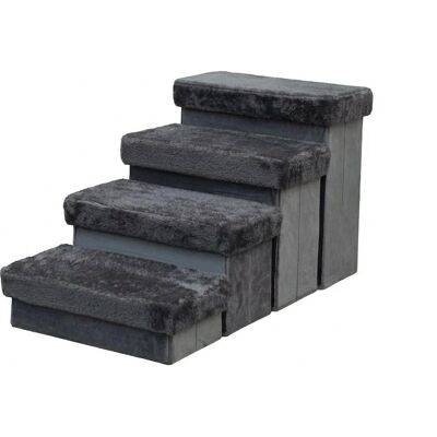 PetPals - Charcoal 4 Level Pet Stairs - Gray PetPals - Charcoal 4 Level Pet Stairs - Gray