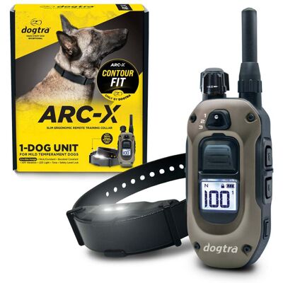 Dogtra - ARC-X E-Collar for Dog Training - 3/4 Mile Range, Waterproof, Rechargeable, Dogs 15 lbs - Black/Beige Dogtra - ARC-X E-Collar for Dog Training - 3/4 Mile Range, Waterproof, Rechargeable, Dogs 15 lbs - Black/Beige