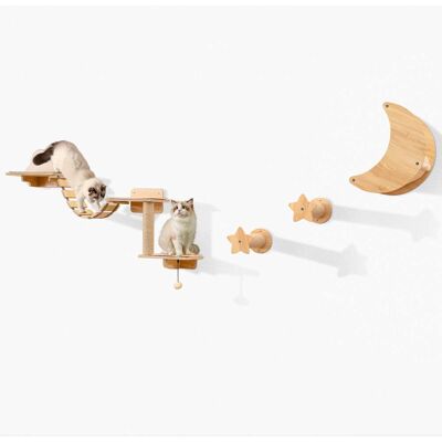 Gymax - Wall-Mounted Cat Activity Center Modern Cat Wall Furniture Set w/Padded Hammock Gymax - Wall-Mounted Cat Activity Center Modern Cat Wall Furniture Set w/Padded Hammock