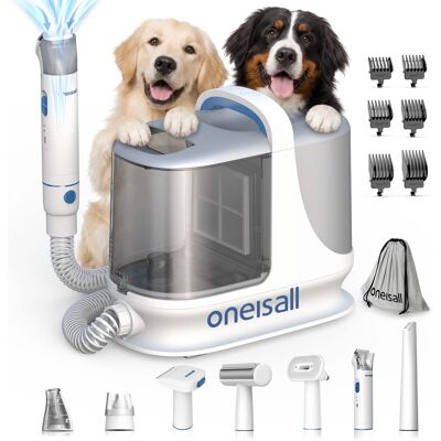 Oneisall - 7-in-1 Professional Pet Grooming Vacuum With Clipper, Paw Trimmer, Nail Grinder, Shedding Brush Low Noise High Suction Oneisall - 7-in-1 Professional Pet Grooming Vacuum With Clipper, Paw Trimmer, Nail Grinder, Shedding Brush Low Noise High Suction