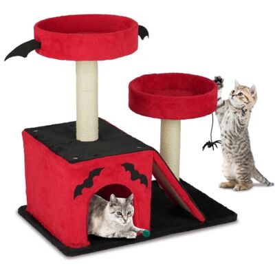 Winado - 26in Halloween Gothic Cat Tree Tower with Spacious Cat Condo, Scratching Ladder for Cat Toy Indoor Holiday Decoration Winado - 26in Halloween Gothic Cat Tree Tower with Spacious Cat Condo, Scratching Ladder for Cat Toy Indoor Holiday Decoration