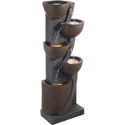 VEVOR - Outdoor Water Fountain, 49.61 in Tall, 5-Tier Jar-Shaped Cascading Design with LED Light and Pump, Ideal for Garden - Iron Brown VEVOR - Outdoor Water Fountain, 49.61 in Tall, 5-Tier Jar-Shaped Cascading Design with LED Light and Pump, Ideal for Garden - Iron Brown
