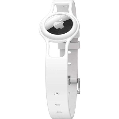 SaharaCase - Silicone Dog Standard Collar with Apple AirTag slot - 10-in to 14-in Neck - White SaharaCase - Silicone Dog Standard Collar with Apple AirTag slot - 10-in to 14-in Neck - White