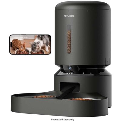 PETLIBRO - Granary WiFi Stainless Steel Dual Food Tray 5L Automatic Dog and Cat Feeder with Camera Monitoring - Black PETLIBRO - Granary WiFi Stainless Steel Dual Food Tray 5L Automatic Dog and Cat Feeder with Camera Monitoring - Black