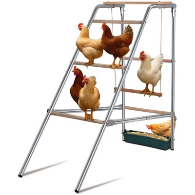 Winado - Portable Chicken Perch for Coop Roosting Perch Bar for Outdoor Backyard Poultry - Sliver & Wooden Winado - Portable Chicken Perch for Coop Roosting Perch Bar for Outdoor Backyard Poultry - Sliver & Wooden