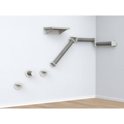 TRIXIE - Wall Set 6 Wall Mounted Cat Perch System, Scratching Posts, Platforms, Steps - White/Gray TRIXIE - Wall Set 6 Wall Mounted Cat Perch System, Scratching Posts, Platforms, Steps - White/Gray