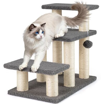 Gymax - 2-in-1 Cat Tree Tower Pet Steps w/ Scratching Posts Hanging Toy Ball Perch - GYM19078 Gymax - 2-in-1 Cat Tree Tower Pet Steps w/ Scratching Posts Hanging Toy Ball Perch - GYM19078
