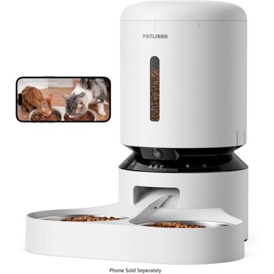 PETLIBRO - Granary WiFi Stanless Steel Dual Food Tray 5L Automatic Dog and Cat Feeder with Camera Monitoring - White PETLIBRO - Granary WiFi Stanless Steel Dual Food Tray 5L Automatic Dog and Cat Feeder with Camera Monitoring - White