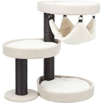 TRIXIE - Vidor Plush & Sisal 2-Level 28.3" Cat Tree Scratching Posts Hammock Cushions - Cream/Gray TRIXIE - Vidor Plush & Sisal 2-Level 28.3" Cat Tree Scratching Posts Hammock Cushions - Cream/Gray