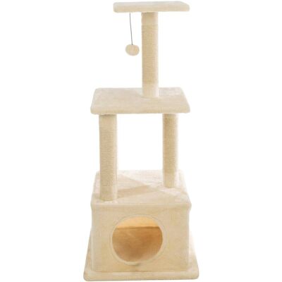 PetMaker - 44 Inch Tall Cat Tree Tower Cat Tower with Napping Perches, Kitten Condo, 4 Rope Scratching Posts, and Hanging Toy PetMaker - 44 Inch Tall Cat Tree Tower Cat Tower with Napping Perches, Kitten Condo, 4 Rope Scratching Posts, and Hanging Toy