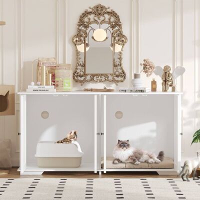Famapy - Modern Cat Litter Box Enclosure Cabinet Hidden Cat Furniture with Storage & Ventilation for Stylish Homes Famapy - Modern Cat Litter Box Enclosure Cabinet Hidden Cat Furniture with Storage & Ventilation for Stylish Homes