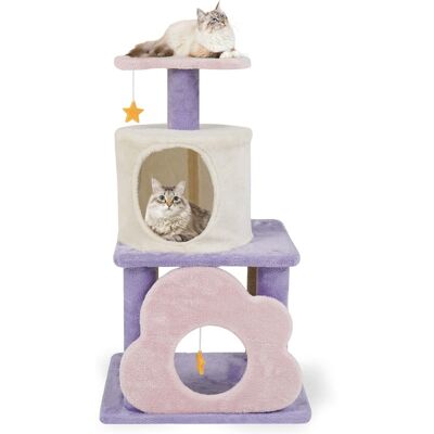 Costway - 31.5" Cute Modern Cat Tree with Condo Top Perch Jute Scratching Posts Hanging Toy Costway - 31.5" Cute Modern Cat Tree with Condo Top Perch Jute Scratching Posts Hanging Toy