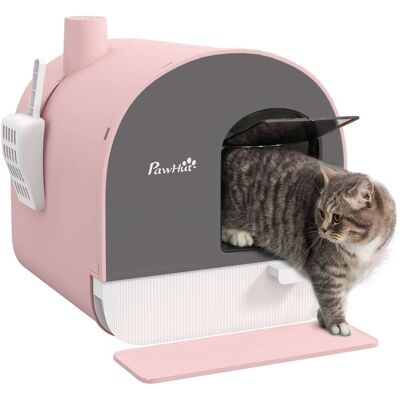 Pawhut - Cat Litter Box with Lid, Covered Litter Box for Indoor Cats with Tray, Scoop, Filter, 17" x 17" x 18. 5" - Pink Pawhut - Cat Litter Box with Lid, Covered Litter Box for Indoor Cats with Tray, Scoop, Filter, 17" x 17" x 18. 5" - Pink