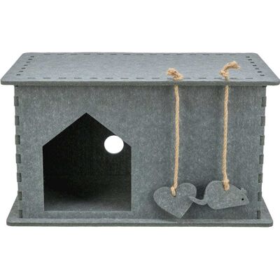 TRIXIE - Lene Felt Indoor Cat Condo, Small Cat Hideaway - Cat Toy, Jute Scratching Pads - Gray TRIXIE - Lene Felt Indoor Cat Condo, Small Cat Hideaway - Cat Toy, Jute Scratching Pads - Gray