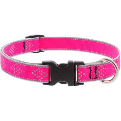 LupinePet - Reflective Diamond Nylon Dog Adjustable Collar - Pink LupinePet - Reflective Diamond Nylon Dog Adjustable Collar - Pink