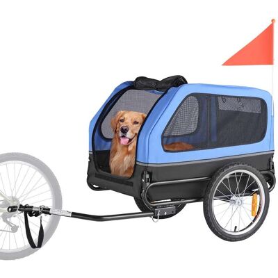 VEVOR - Dog Bike Trailer, Supports up to 88 lbs, Pet Cart Bicycle Carrier for Small & Large Dogs, Easy Folding Frame - Blue + Black VEVOR - Dog Bike Trailer, Supports up to 88 lbs, Pet Cart Bicycle Carrier for Small & Large Dogs, Easy Folding Frame - Blue + Black