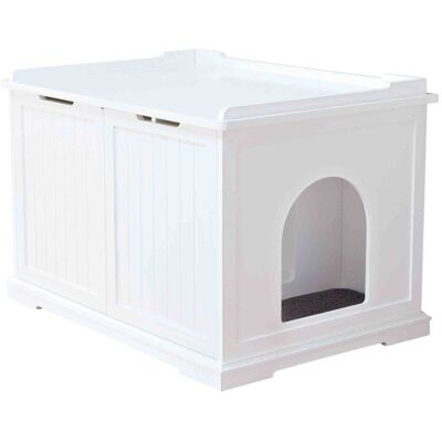 TRIXIE - Cat Litter Box Enclosure Hidden Litter Indoor Cat Furniture Pet Home - White TRIXIE - Cat Litter Box Enclosure Hidden Litter Indoor Cat Furniture Pet Home - White