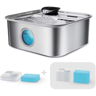 Oneisall - 10L/338oz Automatic Dog Water Fountain 5 Layer Filtration Clean System with 11 Filter - Stainless Steel Oneisall - 10L/338oz Automatic Dog Water Fountain 5 Layer Filtration Clean System with 11 Filter - Stainless Steel