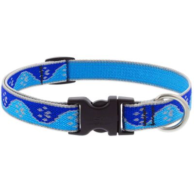 LupinePet - Reflective Paws Nylon Dog Adjustable Collar - Blue LupinePet - Reflective Paws Nylon Dog Adjustable Collar - Blue