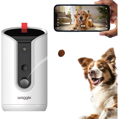 Waggle - WaggleCam 2K Pet Camera & Treat Dispenser, 360° AI Tracking, 2-Way Audio, Night Vision, Dual-Band WiFi - White Waggle - WaggleCam 2K Pet Camera & Treat Dispenser, 360° AI Tracking, 2-Way Audio, Night Vision, Dual-Band WiFi - White