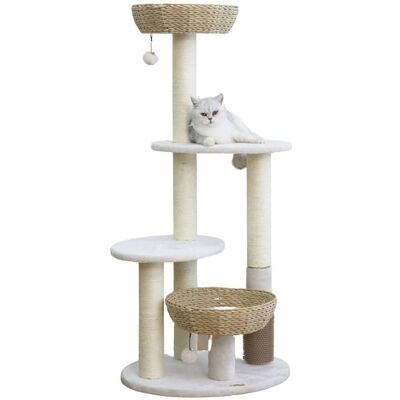 PetPals - Boho Chic Style Handwoven 5-Level Cat Tree - Brown PetPals - Boho Chic Style Handwoven 5-Level Cat Tree - Brown