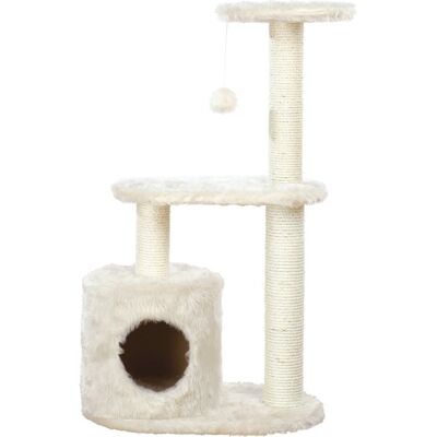 TRIXIE - Casta Plush & Sisal 3-Level Cat Tree with Scratching Posts & Condo - Cream TRIXIE - Casta Plush & Sisal 3-Level Cat Tree with Scratching Posts & Condo - Cream