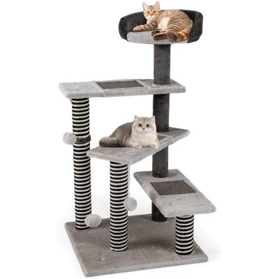 Gymax - 2-in-1 Cat Tree Tower Pet Steps w/ Scratching Posts Hanging Toy Ball Perch - GYM19082 Gymax - 2-in-1 Cat Tree Tower Pet Steps w/ Scratching Posts Hanging Toy Ball Perch - GYM19082
