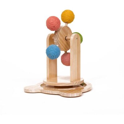 Armarkat - Pinewood Ferris Wheel Cat Toy Interactive Play Center - Beige Armarkat - Pinewood Ferris Wheel Cat Toy Interactive Play Center - Beige