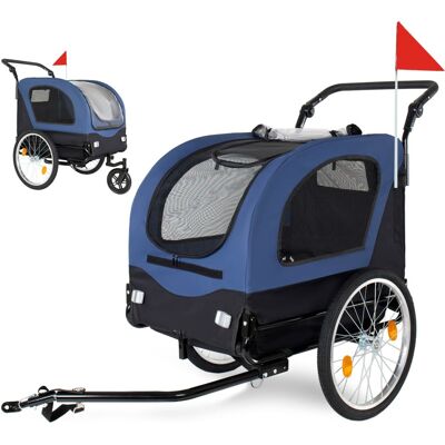 JUJABU - 2-in-1 Foldable Pet Carrier Cart for Dogs up to 110lbs with Front Caster, Dark Blue JUJABU - 2-in-1 Foldable Pet Carrier Cart for Dogs up to 110lbs with Front Caster, Dark Blue