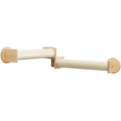 TRIXIE - Wall Set 5 Multi-Level Wall Mounted Cat Perch System with Scratching Posts - Natural/White TRIXIE - Wall Set 5 Multi-Level Wall Mounted Cat Perch System with Scratching Posts - Natural/White