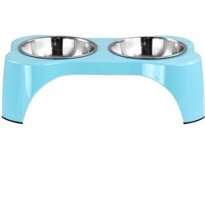 Gibson - Home Bow Wow Meow 3 Piece Elevated Pet Bowl Dinner Set - Teal Gibson - Home Bow Wow Meow 3 Piece Elevated Pet Bowl Dinner Set - Teal