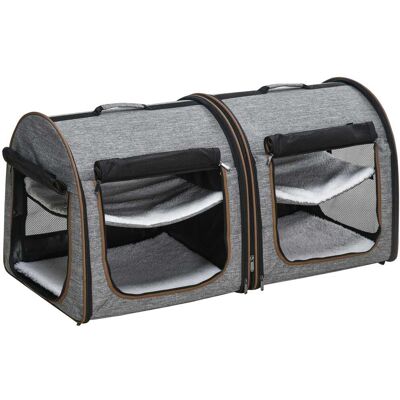 Pawhut - 39" Portable Soft-Sided Cat Carrier, Cat Kennel, Travel Dog Crate, Soft Cushions & Storage Bag, Easy to Fold Pawhut - 39" Portable Soft-Sided Cat Carrier, Cat Kennel, Travel Dog Crate, Soft Cushions & Storage Bag, Easy to Fold