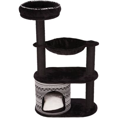 TRIXIE - Giada Plush & Sisal 4-Level 44" Cat Tree with Scratching Posts, Condo & Hammock - Black/White TRIXIE - Giada Plush & Sisal 4-Level 44" Cat Tree with Scratching Posts, Condo & Hammock - Black/White