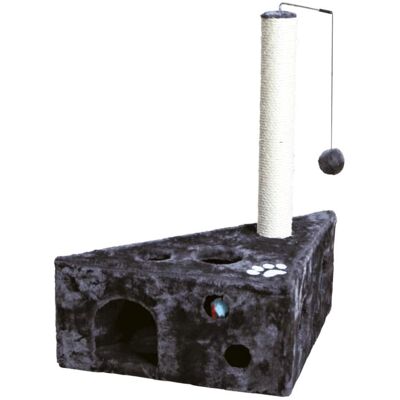 TRIXIE - Murcia Sisal 26" Cat Scratching Post with Plush-Covered Condo and Cat Toy, Gray - Dark Gray TRIXIE - Murcia Sisal 26" Cat Scratching Post with Plush-Covered Condo and Cat Toy, Gray - Dark Gray