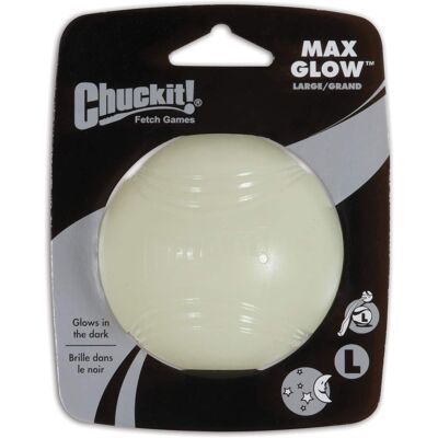 ChuckIt! - Max Glow Rubber Dog Toy Large 1 pk - White ChuckIt! - Max Glow Rubber Dog Toy Large 1 pk - White