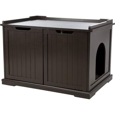 TRIXIE - Cat Litter Box Enclosure Hidden Litter Indoor Cat Furniture Pet Home - Espresso Brown TRIXIE - Cat Litter Box Enclosure Hidden Litter Indoor Cat Furniture Pet Home - Espresso Brown