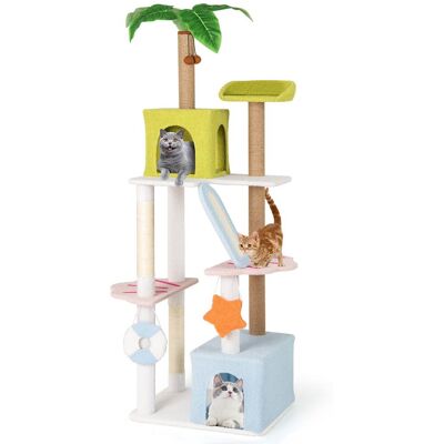 Gymax - 71'' Large Cat Tree Multi-level Cat Tower Furniture w/ Scratching Ramp Gymax - 71'' Large Cat Tree Multi-level Cat Tower Furniture w/ Scratching Ramp