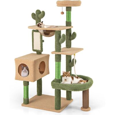 Gymax - 59'' Cactus Cat Tree for Indoor Cats w/ Sisal Scratching Posts & Board Condo - GYM14852 Gymax - 59'' Cactus Cat Tree for Indoor Cats w/ Sisal Scratching Posts & Board Condo - GYM14852