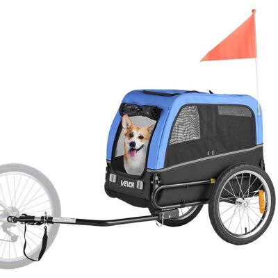 VEVOR - Dog Bike Trailer, Supports up to 66 lbs, Pet Cart Bicycle Carrier for Small & Medium Dogs, Easy Folding Frame - Blue + Black VEVOR - Dog Bike Trailer, Supports up to 66 lbs, Pet Cart Bicycle Carrier for Small & Medium Dogs, Easy Folding Frame - Blue + Black
