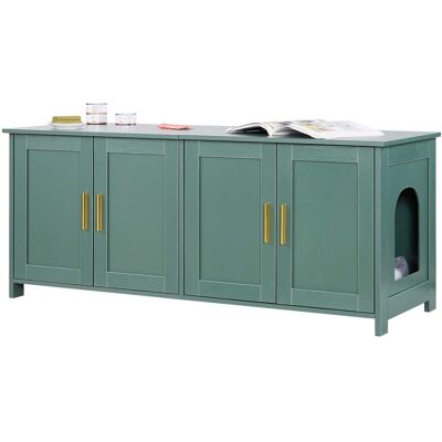 VEVOR - Cat Litter Box Enclosure for Multi Cats, 47.2 in Hidden Litter Box Cabinet with 4 Doors & 2 Entries, Indoor Cat Washroom - Green VEVOR - Cat Litter Box Enclosure for Multi Cats, 47.2 in Hidden Litter Box Cabinet with 4 Doors & 2 Entries, Indoor Cat Washroom - Green