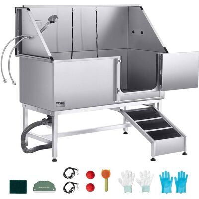 VEVOR - Stainless Steel Dog Washing Station, 62 inch Pet Grooming Tub w/ Ramp, PE Water Filter Board VEVOR - Stainless Steel Dog Washing Station, 62 inch Pet Grooming Tub w/ Ramp, PE Water Filter Board