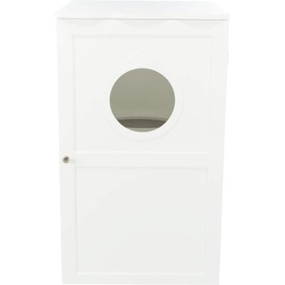 TRIXIE - 2-Story Cat Litter Box Enclosure Hidden Litter Indoor Cat Furniture Accent Table - White TRIXIE - 2-Story Cat Litter Box Enclosure Hidden Litter Indoor Cat Furniture Accent Table - White