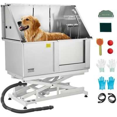 VEVOR - Electric Lift Dog Washing Station, 50 inch Professional Stainless Steel Pet Grooming Tub w/ PE Water Filter Board VEVOR - Electric Lift Dog Washing Station, 50 inch Professional Stainless Steel Pet Grooming Tub w/ PE Water Filter Board