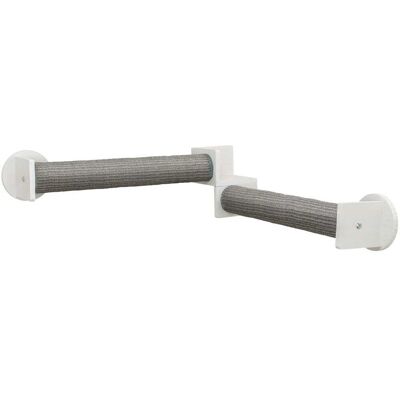 TRIXIE - Wall Set 5 Wall Mounted Cat Perch System with 2 Scratching Posts for Corners - White/Gray TRIXIE - Wall Set 5 Wall Mounted Cat Perch System with 2 Scratching Posts for Corners - White/Gray