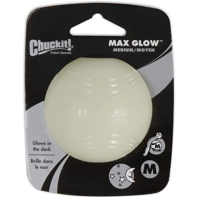 ChuckIt! - Max Glow Rubber Dog Toy Medium 1 pk - White ChuckIt! - Max Glow Rubber Dog Toy Medium 1 pk - White
