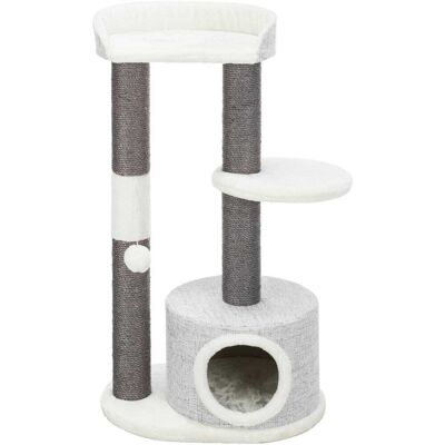 TRIXIE - Pilar Plush & Sisal 3-Level 39.4" Cat Tower, Scratching Posts, Condo, Cat Toy - Gray TRIXIE - Pilar Plush & Sisal 3-Level 39.4" Cat Tower, Scratching Posts, Condo, Cat Toy - Gray