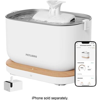 PETLIBRO - Dockstream App Monitoring Pet Water Fountain with Replacement Water Pump Bundle - White PETLIBRO - Dockstream App Monitoring Pet Water Fountain with Replacement Water Pump Bundle - White
